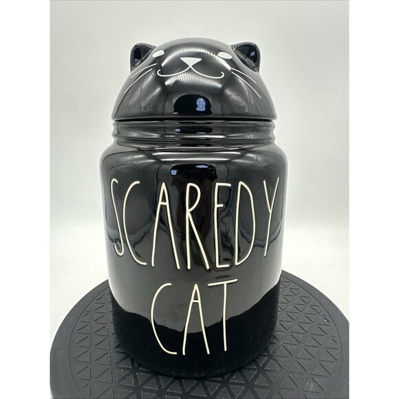 Rae Dunn "Scaredy Cat" Canister EUC - Picture 1 of 7